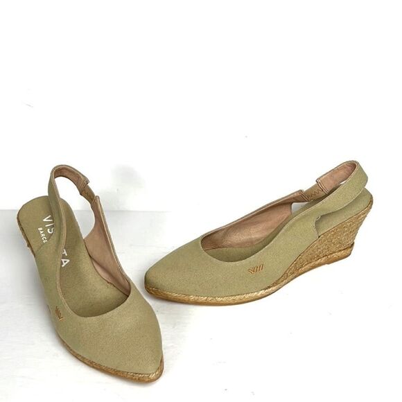 NWOB VISCATA  Barcelona Canvas Sandal Wedged Canvas Espadrilles sz 38 US 6,5 - 7 - Picture 5 of 16